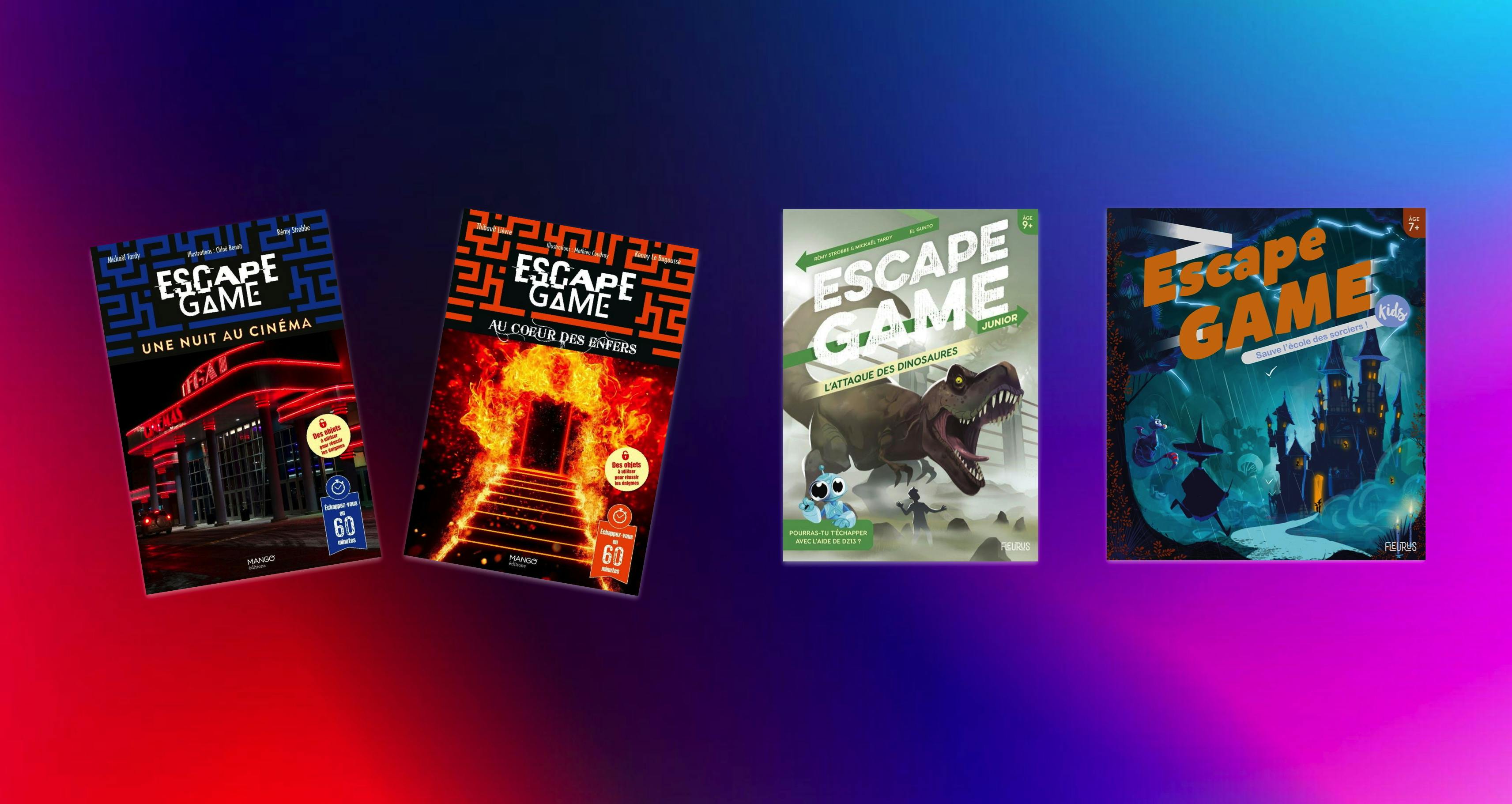Cinéma, enfers, dinosaures, sorciers : découvrez nos 4 nouveaux livres-jeux Escape Game aux thématiques de blockbusters